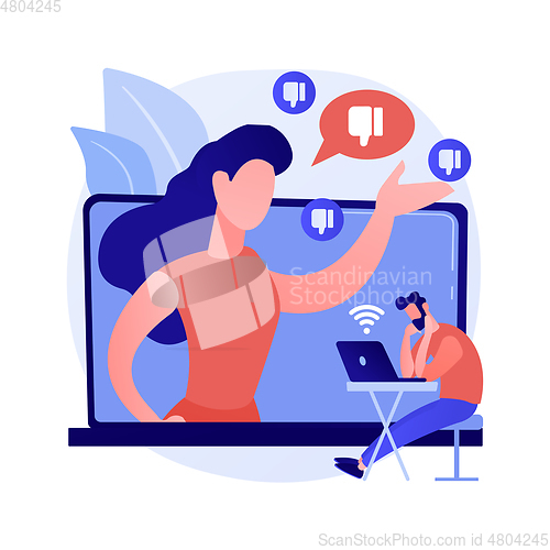 Image of Internet criticism abstract concept vector illustration.