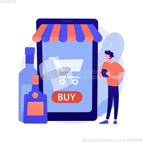 Image of Alcohol E-commerce abstract concept vector illustration.