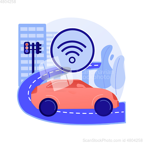 Image of Smart roads construction abstract concept vector illustration.