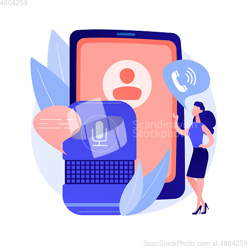 Image of Hands-free phone calling abstract concept vector illustration.