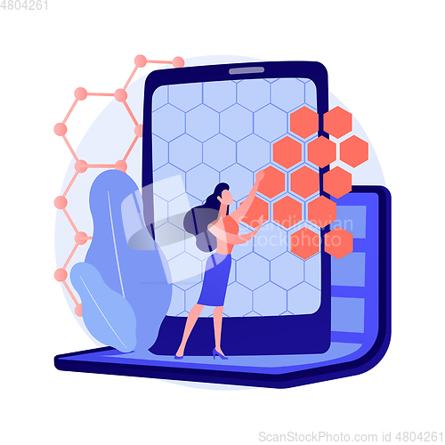 Image of Graphene technologies abstract concept vector illustration.