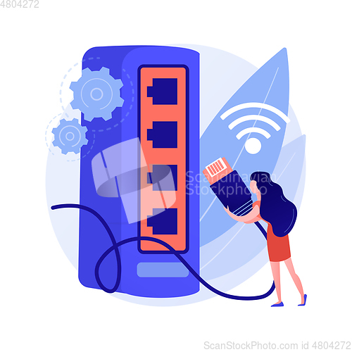 Image of Ethernet Ethernet connection abstract concept vector illustration.