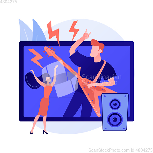 Image of Virtual concert abstract concept vector illustration.