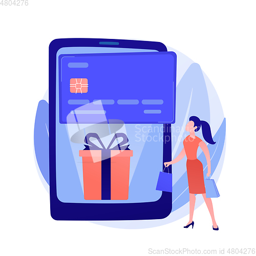 Image of Digital gift card abstract concept vector illustration.