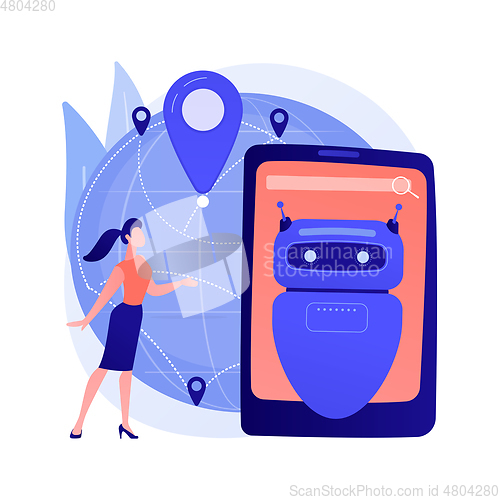 Image of AI in travel and transportation abstract concept vector illustration.