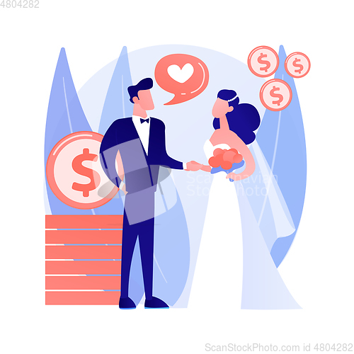 Image of Marriage of convenience abstract concept vector illustration.