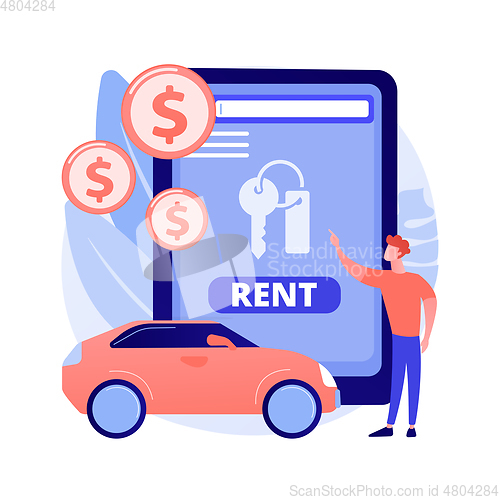 Image of Rental car service abstract concept vector illustration.
