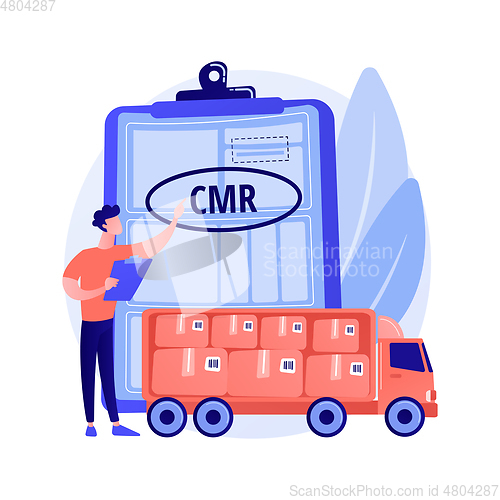 Image of Road transport documents abstract concept vector illustration.