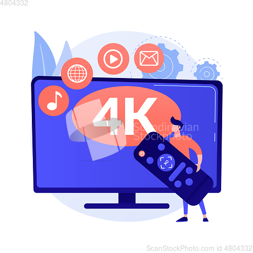 Image of UHD smart TV abstract concept vector illustration.