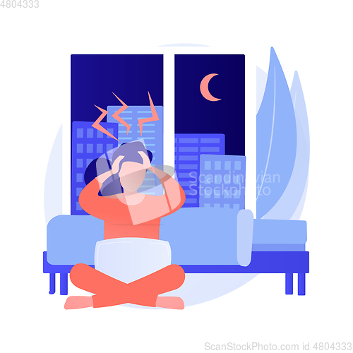 Image of Sleep behavior disorder abstract concept vector illustration.