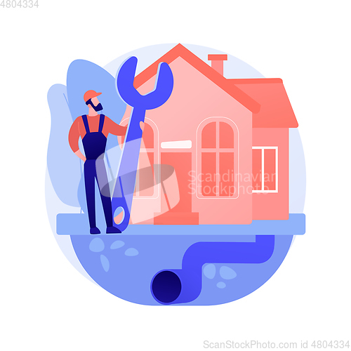 Image of Sewerage system abstract concept vector illustration.