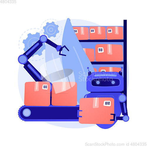 Image of Warehouse robotization abstract concept vector illustration.