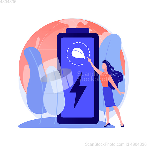 Image of Eco battery abstract concept vector illustration.