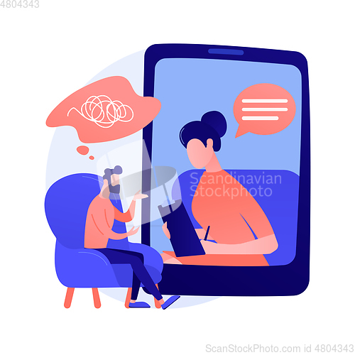 Image of Online therapy abstract concept vector illustration.