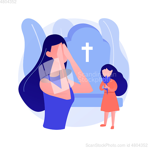 Image of Widowed person abstract concept vector illustration.