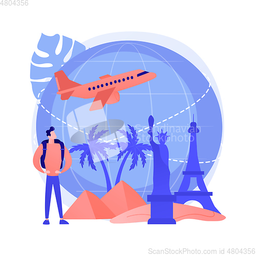 Image of Traveling the world abstract concept vector illustration.