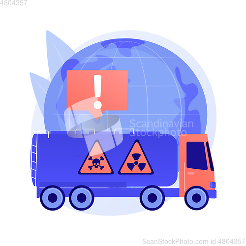 Image of Transport of dangerous goods abstract concept vector illustration.