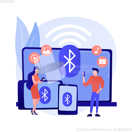 Image of Wireless device connection abstract concept vector illustration.