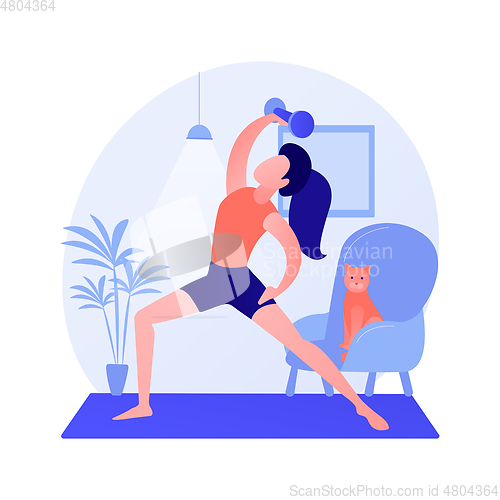 Image of Home gymnastics abstract concept vector illustration.