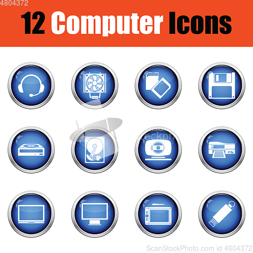 Image of Set of computer icons. 