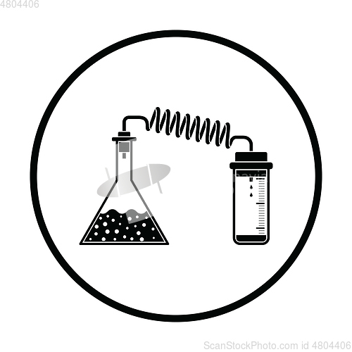 Image of Icon of chemistry reaction with two flask