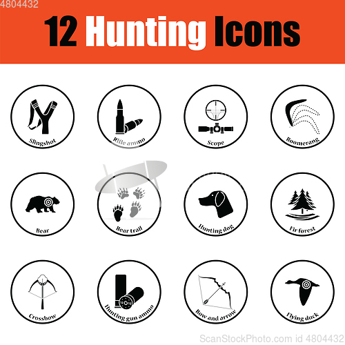 Image of Hunting icon set