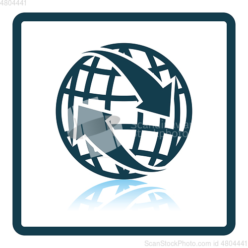 Image of Icon of Globe with arrows