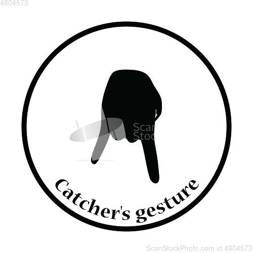 Image of Baseball catcher gesture icon