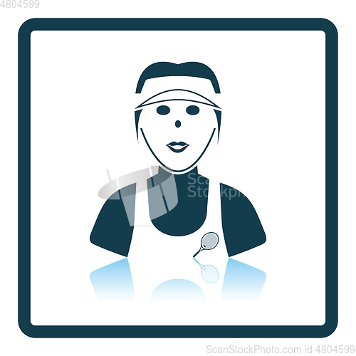 Image of Tennis woman athlete head icon