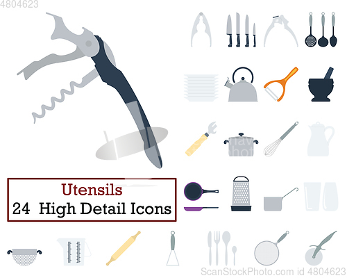 Image of Set of 24 Utensils Icons