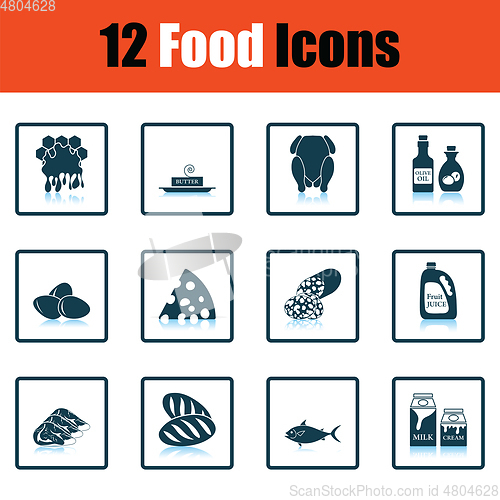 Image of Set of food icons