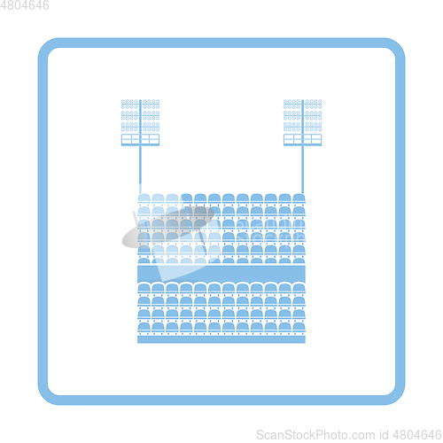 Image of Stadium tribune with seats and light mast icon