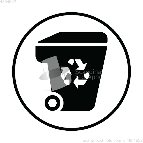 Image of Garbage container with recycle sign icon