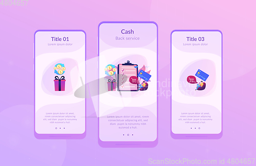 Image of Cash back app interface template.