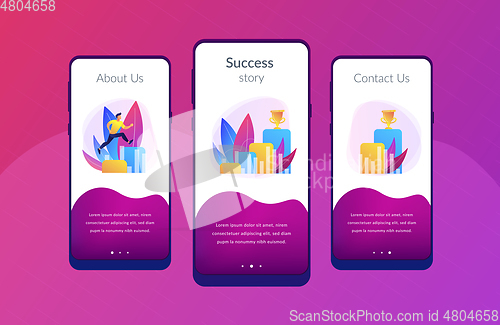 Image of On the way to success app interface template.