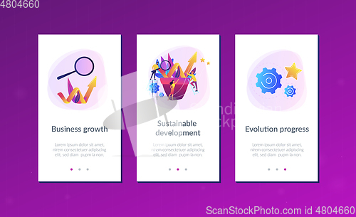 Image of Business growth app interface template.