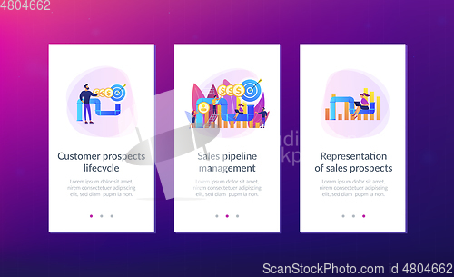 Image of Sales funnel management app interface template.