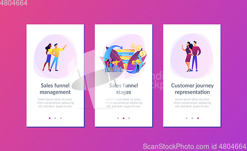 Image of Sales funnel management app interface template.