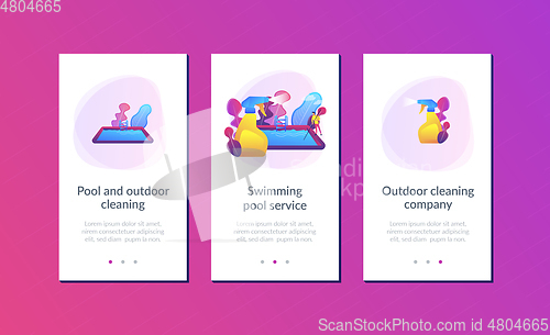 Image of Pool and outdoor cleaning app interface template.
