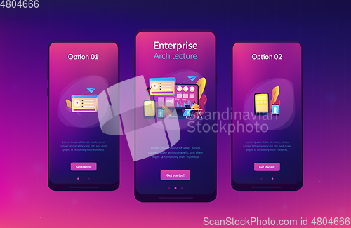 Image of Enterprise IT management app interface template.