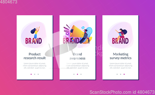 Image of Brand awareness app interface template.