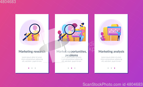 Image of Marketing research app interface template.