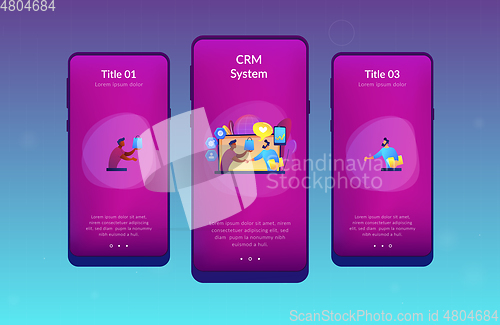 Image of Customer Relationship Management app interface template.