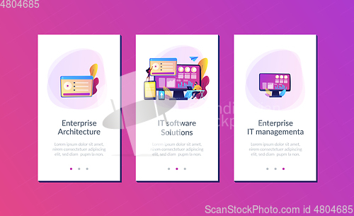 Image of Enterprise IT management app interface template.