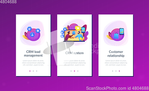 Image of Customer Relationship Management app interface template.