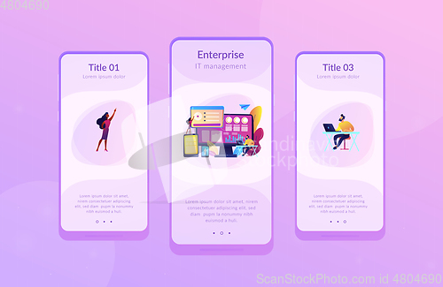 Image of Enterprise IT management app interface template.