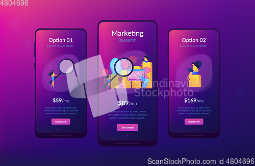 Image of Marketing research app interface template.