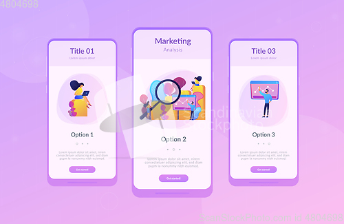 Image of Marketing research app interface template.