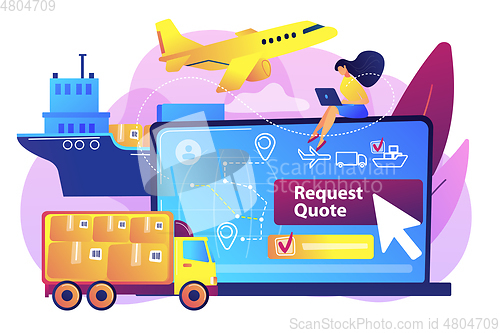 Image of Freight quote request concept vector illustration