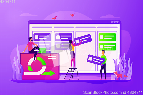 Image of Kanban board concept vector illustration